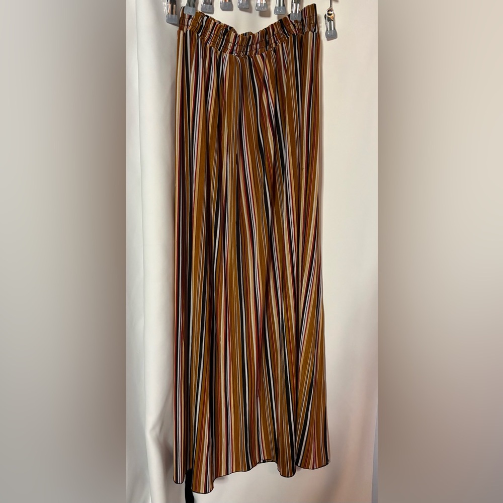 Striped Maxi Skirt in Mustard and Brown